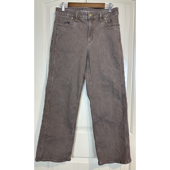American Eagle Outfitters Denim - American Eagle Stovepipe Jeans Womens Size 8 Brown Baggy Relaxed Denim Pants